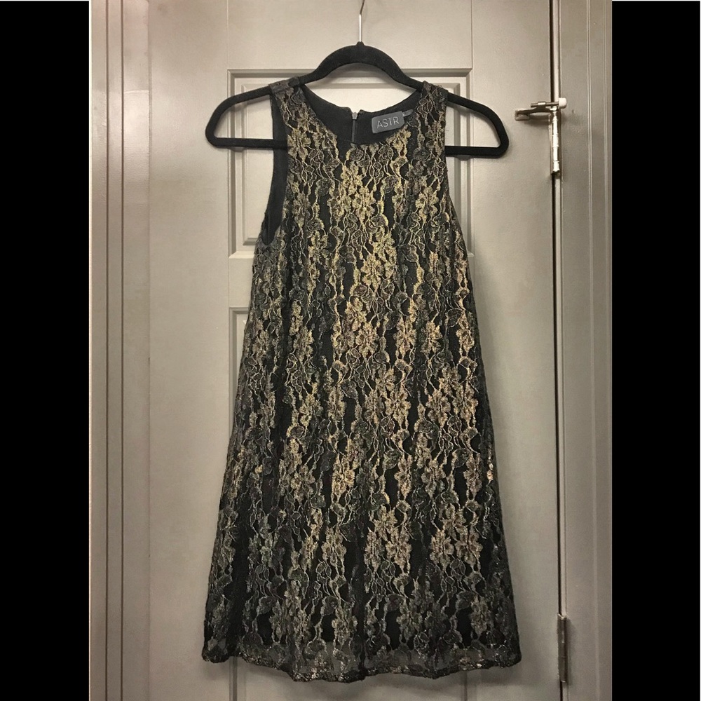 ASTR Gold Lace Dress
